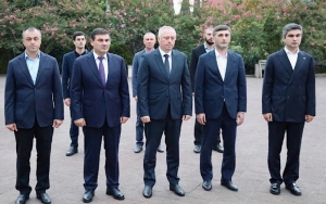 Президент Бадра Гунба и вице-президент Беслан Бигвава приняли участие в торжественных мероприятиях, посвященных годовщине освобождения Гагрского района